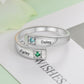 "Bagues personnalisées pour femmes avec pierres de naissance - Gravez 2 noms et ajustez-les - Bijoux de couple