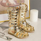 Bekamille Sandales d'été pour filles avec étoiles et talons plats