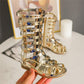Bekamille Sandales d'été pour filles avec étoiles et talons plats SZ041Gold
