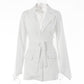 Blazer femme slim-fit avec ceinture | Costume de travail élégant pour femme White Free Belt