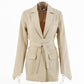 Blazer femme slim-fit avec ceinture | Costume de travail élégant pour femme Khaki Free Belt