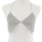 Body Chain Cristal Bijou de corps Bikini Femme silver
