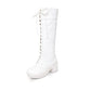 "Bottes à lacets pour femme : grande taille jusqu'au 43, talons carrés blancs" white