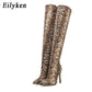 Bottes pour femme au-dessus du genou, extensibles et à talons hauts Serpentine