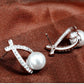 Boucles d'oreilles élégantes en cristal et perles pour femme en gros