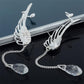 Boucles d'oreilles pendantes bohème avec ailes d'ange et cristaux