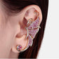 Boucles d'oreilles pendantes bohème avec ailes d'ange et cristaux pink