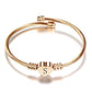 Bracelet Coeur en Acier Inoxydable avec Lettre en Charme - Couleur Or Rose SZ1143-S