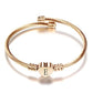 Bracelet Coeur en Acier Inoxydable avec Lettre en Charme - Couleur Or Rose SZ1143-E