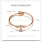 Bracelet Coeur en Acier Inoxydable avec Lettre en Charme - Couleur Or Rose