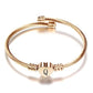 Bracelet Coeur en Acier Inoxydable avec Lettre en Charme - Couleur Or Rose SZ1143-Q