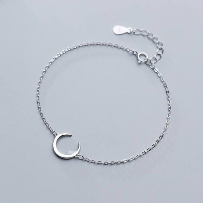 "Bracelet Minimaliste Lune en Argent 925" Default Title