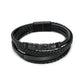 Bracelet Viking en cuir avec insert en acier inoxydable | Bijoux punk pour homme
