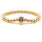 Bracelet boule CZ 6mm pour homme et femme Champagne Gold