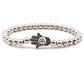 Bracelet boule CZ 6mm pour homme et femme Blue Zinc Plated