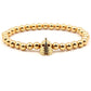 Bracelet boule CZ 6mm pour homme et femme Titanium Plated