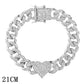 "Bracelet chaîne cubaine Iced Out 12mm de luxe pour femmes et hommes" 014602SL