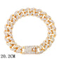"Bracelet chaîne cubaine Iced Out 12mm de luxe pour femmes et hommes" 012701GD