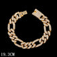 "Bracelet chaîne cubaine Iced Out 12mm de luxe pour femmes et hommes" 011601GD