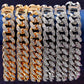 "Bracelet chaîne cubaine Iced Out 12mm de luxe pour femmes et hommes"