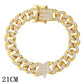 "Bracelet chaîne cubaine Iced Out 12mm de luxe pour femmes et hommes" 014801GD