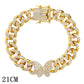 "Bracelet chaîne cubaine Iced Out 12mm de luxe pour femmes et hommes" 014701GD