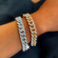 "Bracelet chaîne cubaine Iced Out 12mm de luxe pour femmes et hommes"