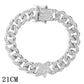 "Bracelet chaîne cubaine Iced Out 12mm de luxe pour femmes et hommes" 014802SL