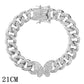 "Bracelet chaîne cubaine Iced Out 12mm de luxe pour femmes et hommes" 014702SL