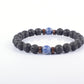 Bracelet de perles de lave naturelles tibétain avec bouddha pour homme 8lapis lazuli 8mm Beads