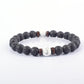 Bracelet de perles de lave naturelles tibétain avec bouddha pour homme 2white pine 8mm Beads