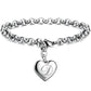 Bracelet en acier inoxydable avec initiale de charme pour femme D 20cm