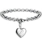 Bracelet en acier inoxydable avec initiale de charme pour femme C 20cm
