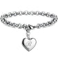 Bracelet en acier inoxydable avec initiale de charme pour femme R 20cm