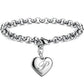 Bracelet en acier inoxydable avec initiale de charme pour femme P 20cm