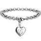 Bracelet en acier inoxydable avec initiale de charme pour femme G 20cm