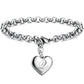 Bracelet en acier inoxydable avec initiale de charme pour femme Q 20cm