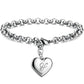 Bracelet en acier inoxydable avec initiale de charme pour femme U 20cm