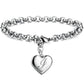 Bracelet en acier inoxydable avec initiale de charme pour femme I 20cm