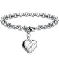 Bracelet en acier inoxydable avec initiale de charme pour femme S 20cm