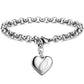 Bracelet en acier inoxydable avec initiale de charme pour femme O 20cm