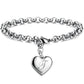 Bracelet en acier inoxydable avec initiale de charme pour femme T 20cm