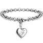 Bracelet en acier inoxydable avec initiale de charme pour femme F 20cm