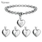 Bracelet en acier inoxydable avec initiale de charme pour femme