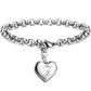Bracelet en acier inoxydable avec initiale de charme pour femme Z 20cm
