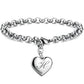 Bracelet en acier inoxydable avec initiale de charme pour femme H 20cm