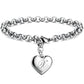 Bracelet en acier inoxydable avec initiale de charme pour femme X 20cm