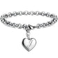 Bracelet en acier inoxydable avec initiale de charme pour femme J 20cm