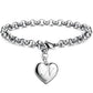 Bracelet en acier inoxydable avec initiale de charme pour femme N 20cm
