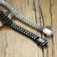 "Bracelet homme VNOX en acier inoxydable : double chaîne de blé polie haute qualité"
